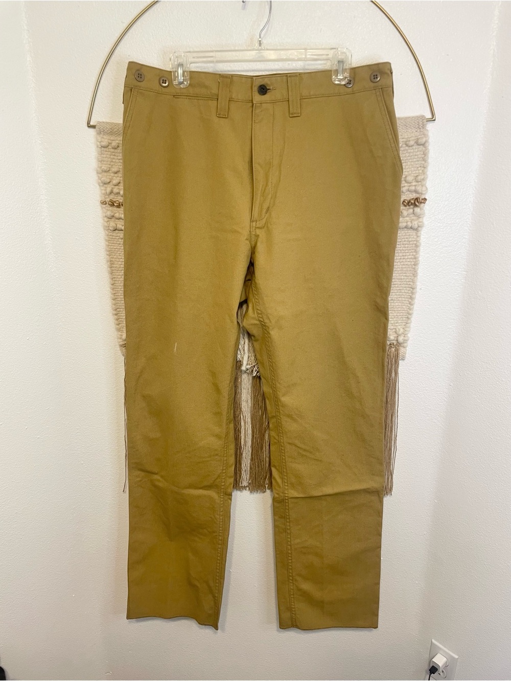 Filson Dark Tan Trousers With Leather Suspenders 38 - Picture 2 of 9